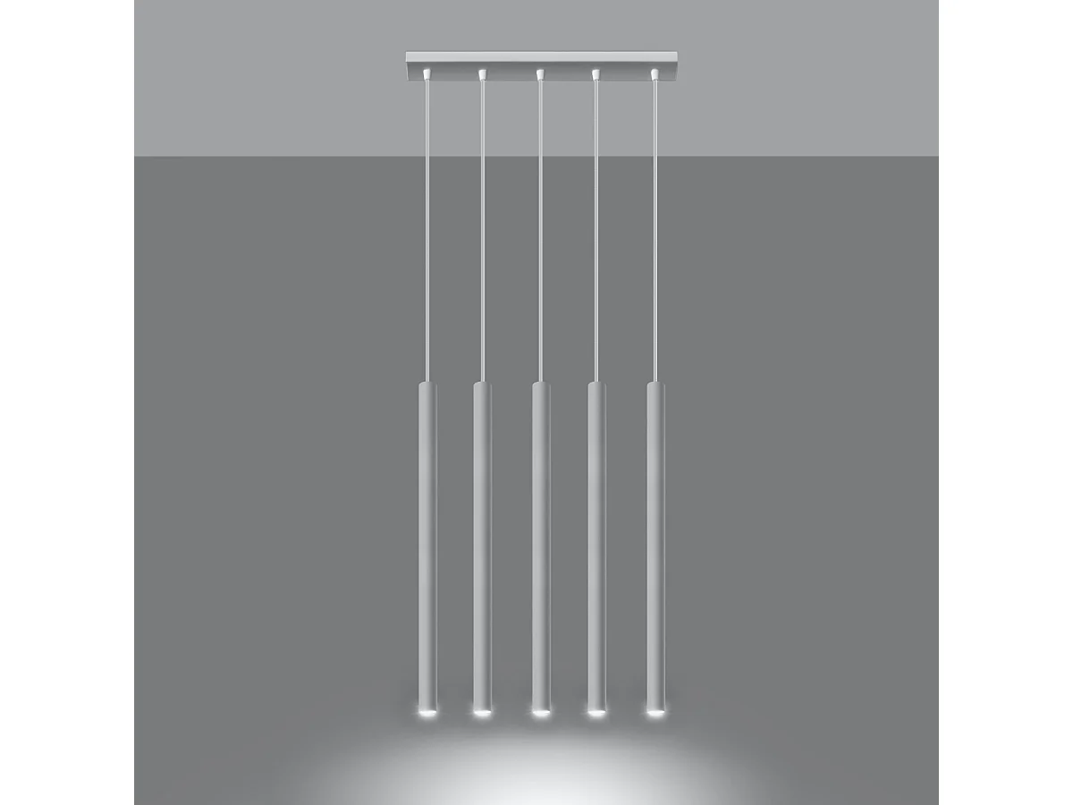 Lampy wiszące nowoczesny Brill, stal - 5 źródło światła 3000K - L.45 x H.90 cm - biały 4752720 - obrazek 1