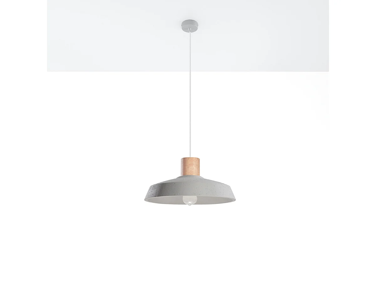 Lampy wiszące industrialny Evoxa, betoNie dotyczyrewno - 1 źródło światła 4000K - L.40 x H.115 cm - szary 4752741 - obrazek 1