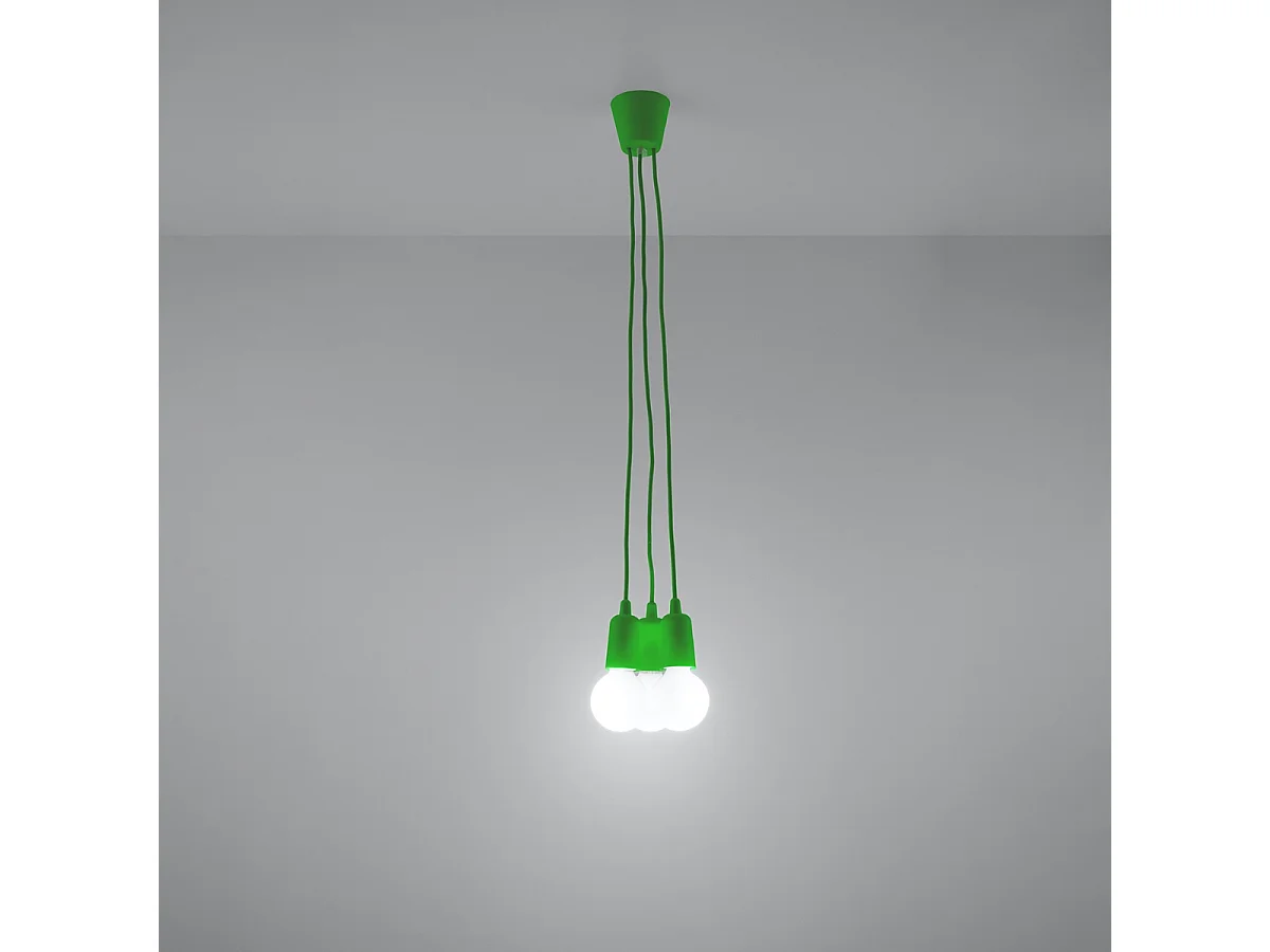 Lampy wiszące nowoczesny Astis, PVC - 3 źródło światła 3000K - L.15 x H.90 cm - zielony 4752739 - obrazek 1