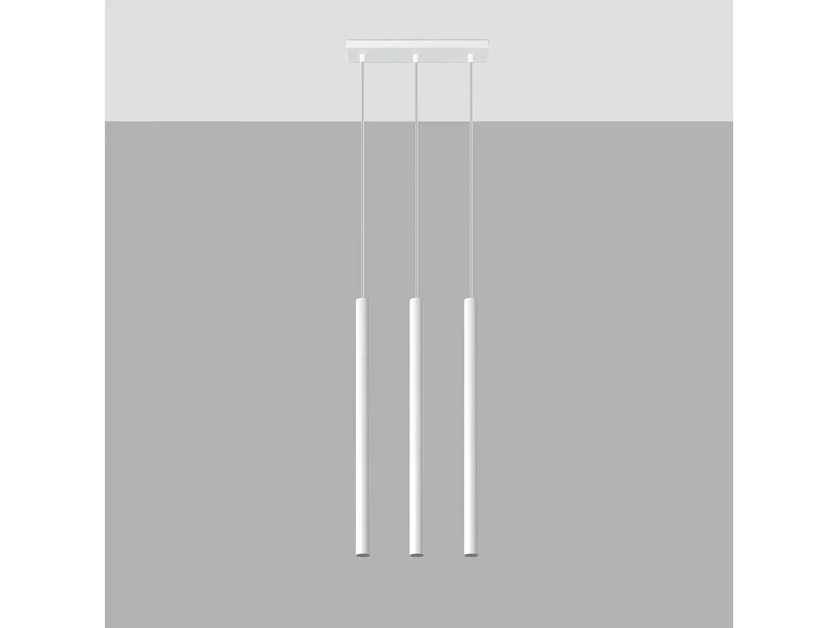 Lampy wiszące nowoczesny Brill, stal - 3 źródło światła 4000K - L.30 x H.90 cm - biały 4752743 - obrazek 1