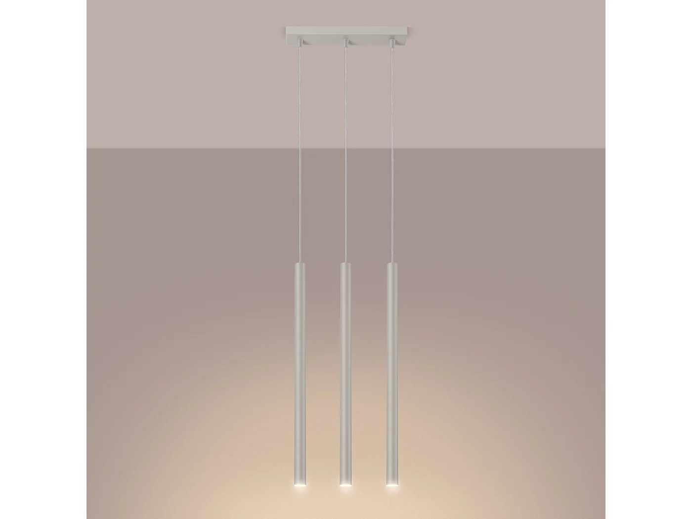 Lampa wisząca nowoczesny Brill, stal - 3 źródło światła 3000K - L.30 x H.94 cm - beżowy 4752742 - obrazek 1