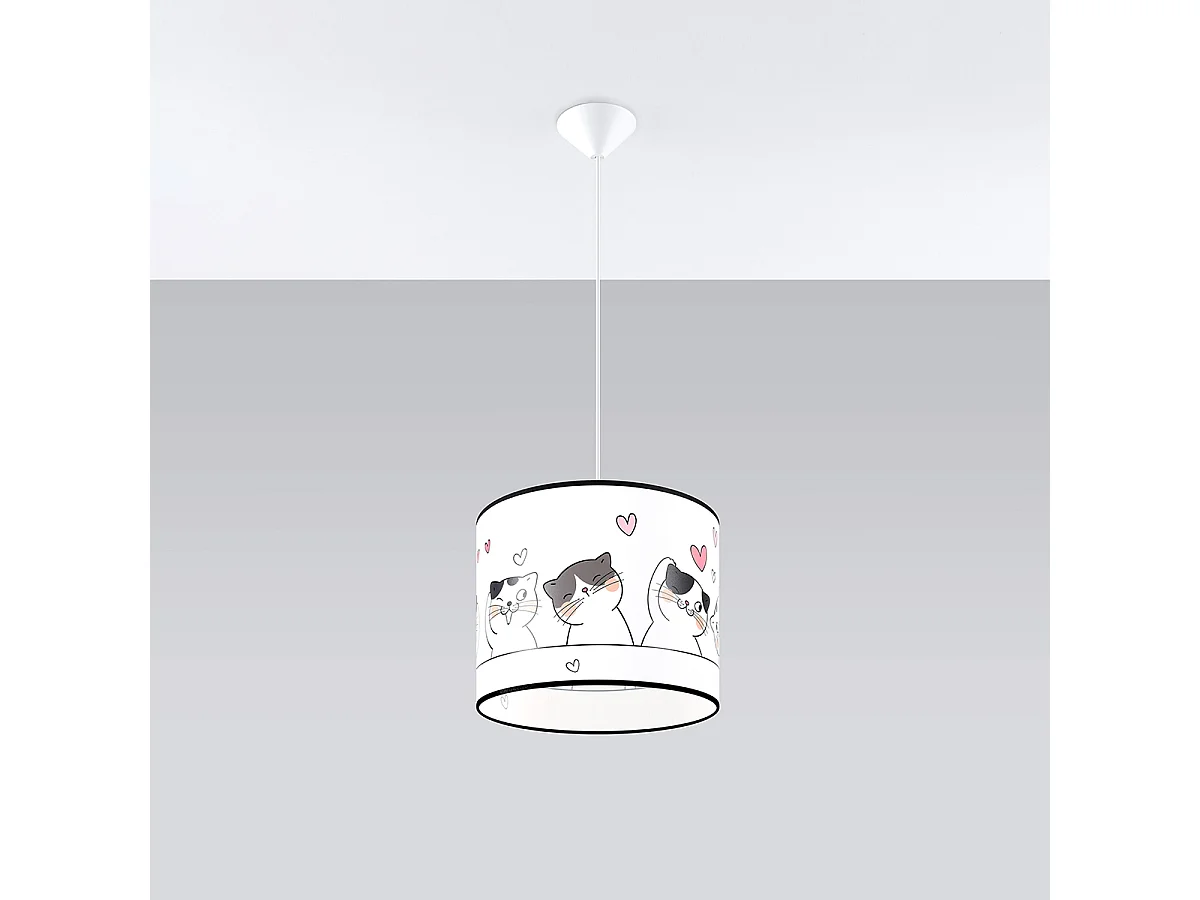 Lampy wiszące nowoczesny Gatto, PVC - 1 źródło światła 3000K - L.30 x H.95 cm - wielokolorowy 4752749 - obrazek 1