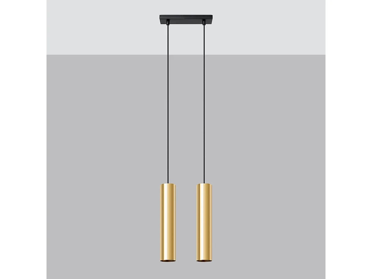 Lampy wiszące nowoczesny Toris, stal - 2 źródło światła 4000K - L.30 x H.90 cm - złoty połysk 4752746 - obrazek 1