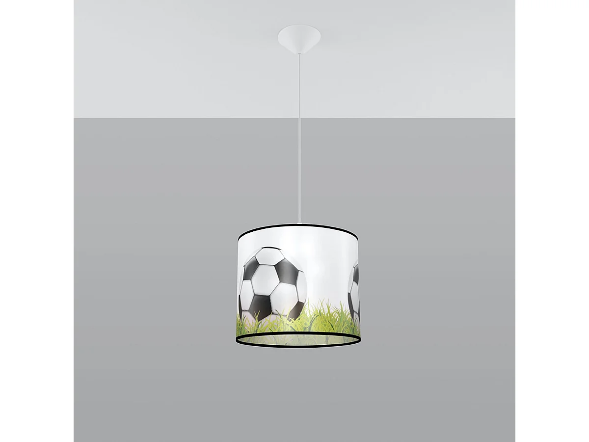Lampy wiszące nowoczesny Calcio c, PVC - 1 źródło światła 4000K - L.30 x H.82 cm - biały/czarny/zielony 4752777 - obrazek 1