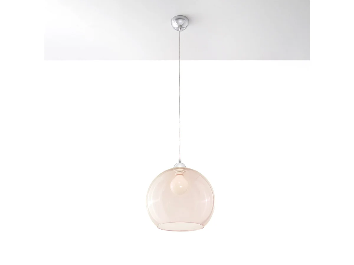 Lampy wiszące minimalistyczny Esfera, stal/szkło - 1 źródło światła 4000K - L.30 x H.120 cm - szampański 4752794 - obrazek 1