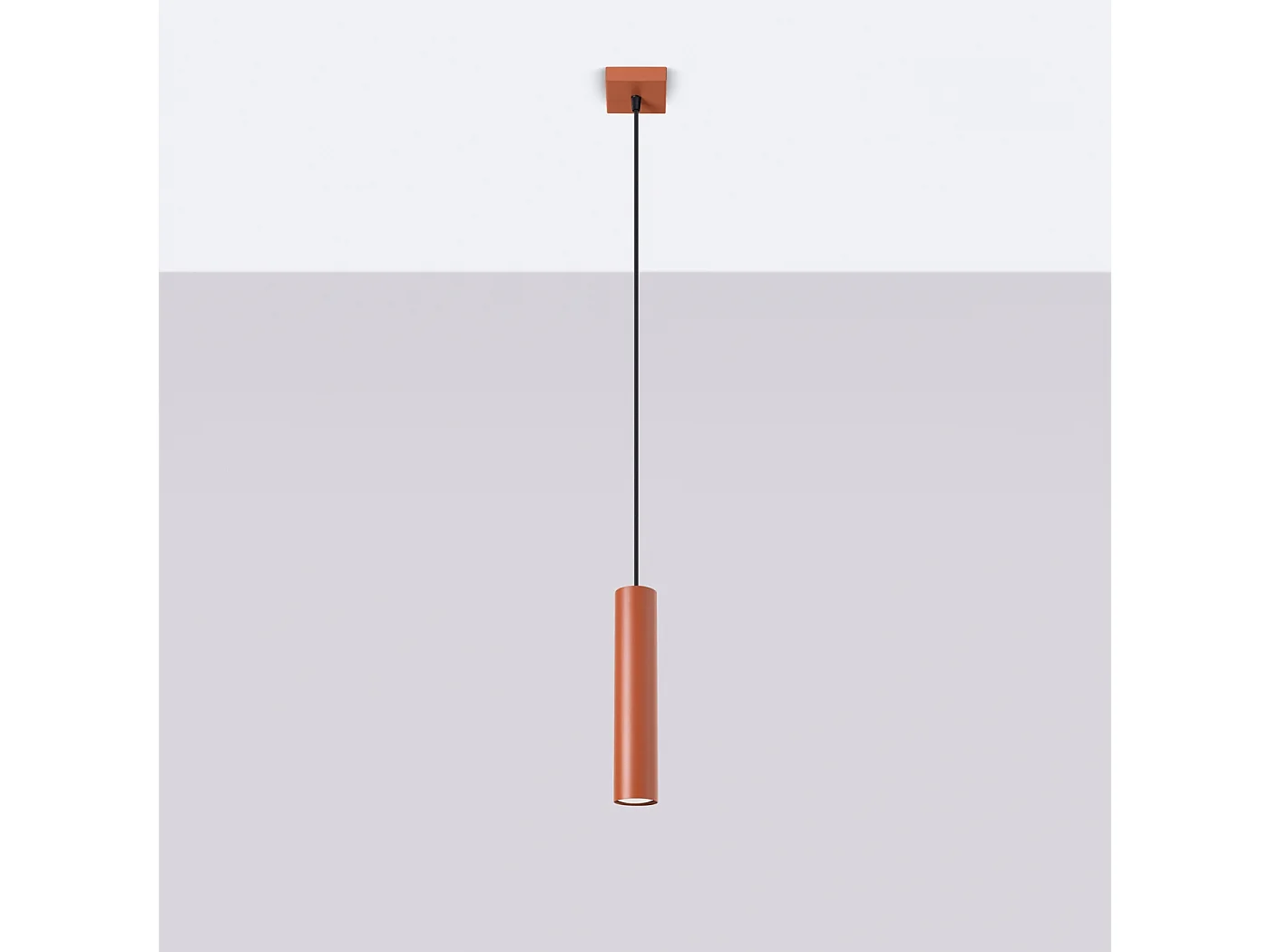Lampa wisząca loft Toris, stal - 1 źródło światła 4000K - L.8 x H.118 cm - ochra czerwona 4752795 - obrazek 1