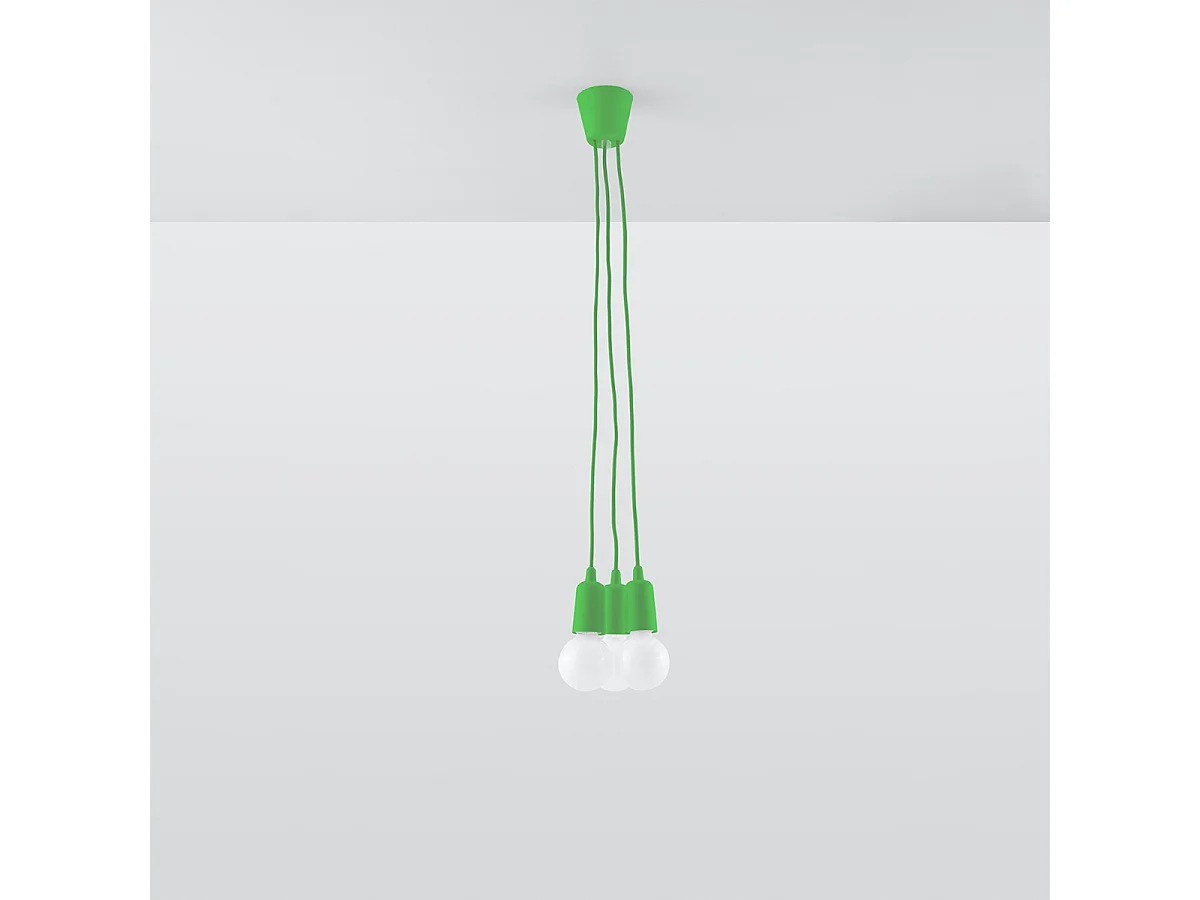 Lampy wiszące nowoczesny Astis, PVC - 3 źródło światła 4000K - L.15 x H.90 cm - zielony 4752800 - obrazek 1