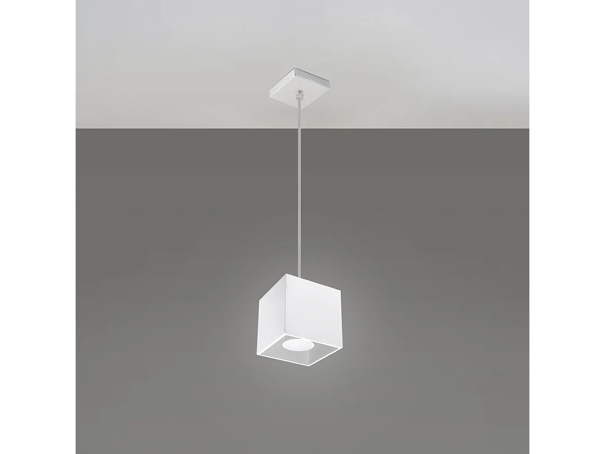 Lampy wiszące nowoczesny Quadx, aluminium - 1 źródło światła 4000K - L.10 x H.110 cm - biały 4752799 - obrazek 1
