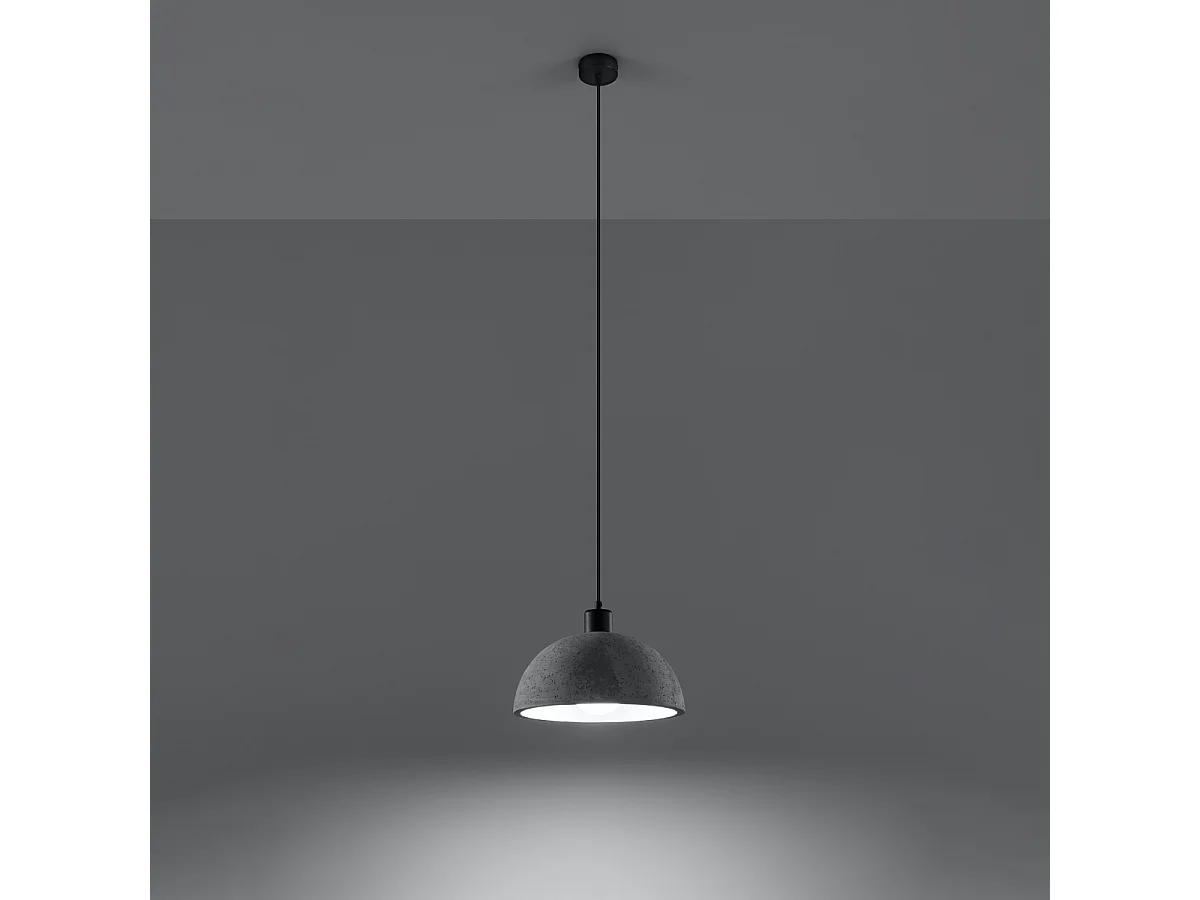 Lampy wiszące industrialny Tikolito, beton - 1 źródło światła 3000K - L.30 x H.120 cm - szary 4752811 - obrazek 1