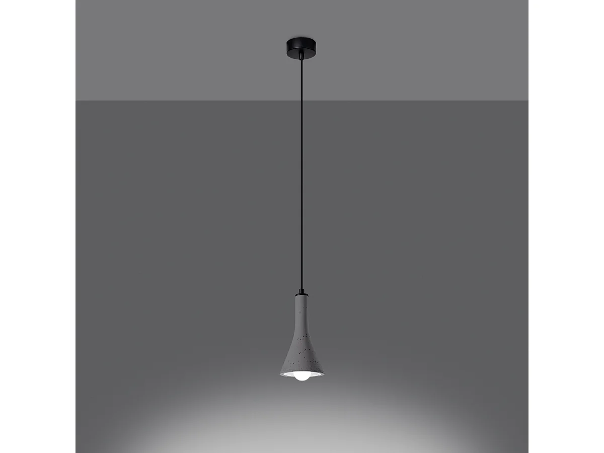 Lampy wiszące nowoczesny Lum, beton - 1 źródło światła 3000K - L.12 x H.125 cm - szary 4752814 - obrazek 1