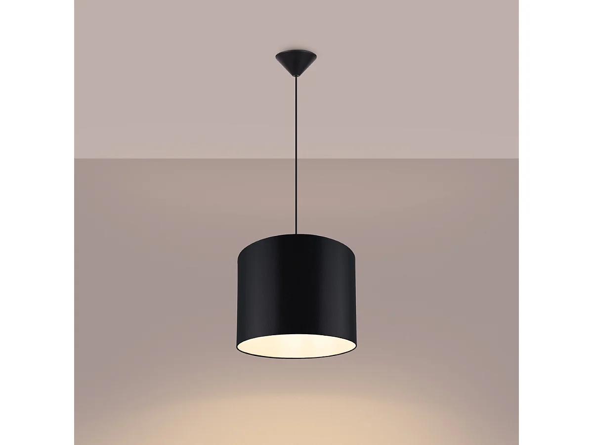 Lampy wiszące minimalistyczny Gloxo, tkanina/PCV - 1 źródło światła 3000K - L.30 x H.88 cm - czarny 4752837 - obrazek 1