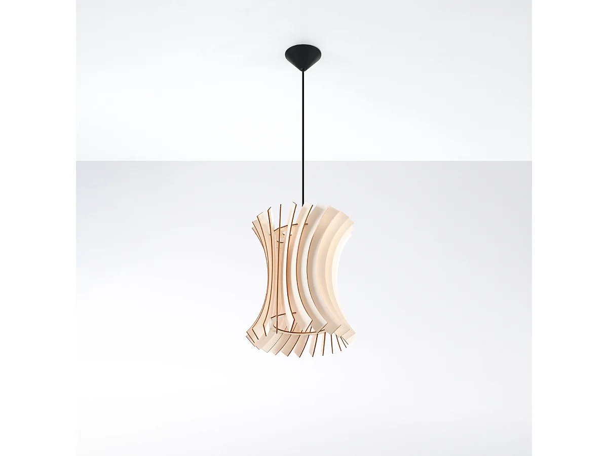 Lampy wiszące skandynawski Elyandra, drewno - 1 źródło światła 4000K - L.30 x H.107 cm - naturalne drewno 4752840 - obrazek 1