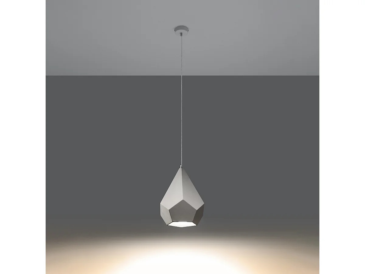 Lampy wiszące nowoczesny Litch, ceramika - 1 źródło światła 3000K - L.25 x H.135 cm - biały 4752841 - obrazek 1