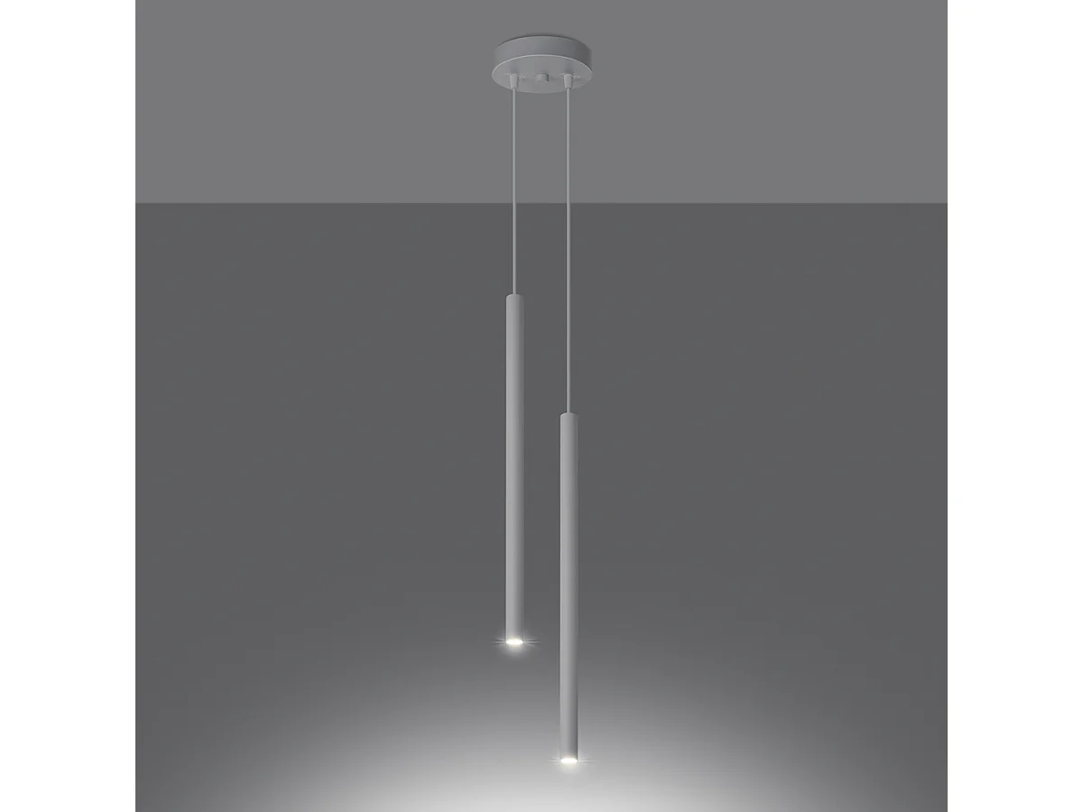 Lampy wiszące nowoczesny Brill, stal - 2 źródło światła 3000K - L.15 x H.118 cm - biały 4752846 - obrazek 1