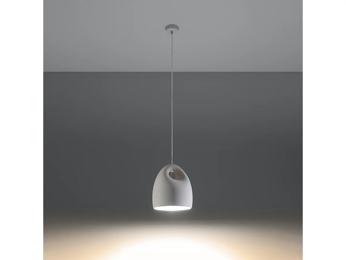 Lampy wiszące nowoczesny Zenna, ceramika - 1 źródło światła 3000K - L.25 x H.126 cm - biały 4752856 - obrazek 1