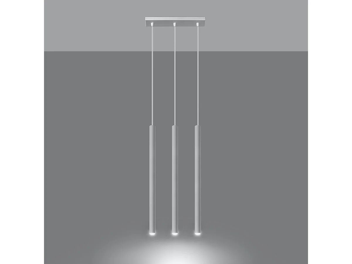 Lampy wiszące nowoczesny Brill, stal - 3 źródło światła 3000K - L.30 x H.90 cm - biały 4752858 - obrazek 1