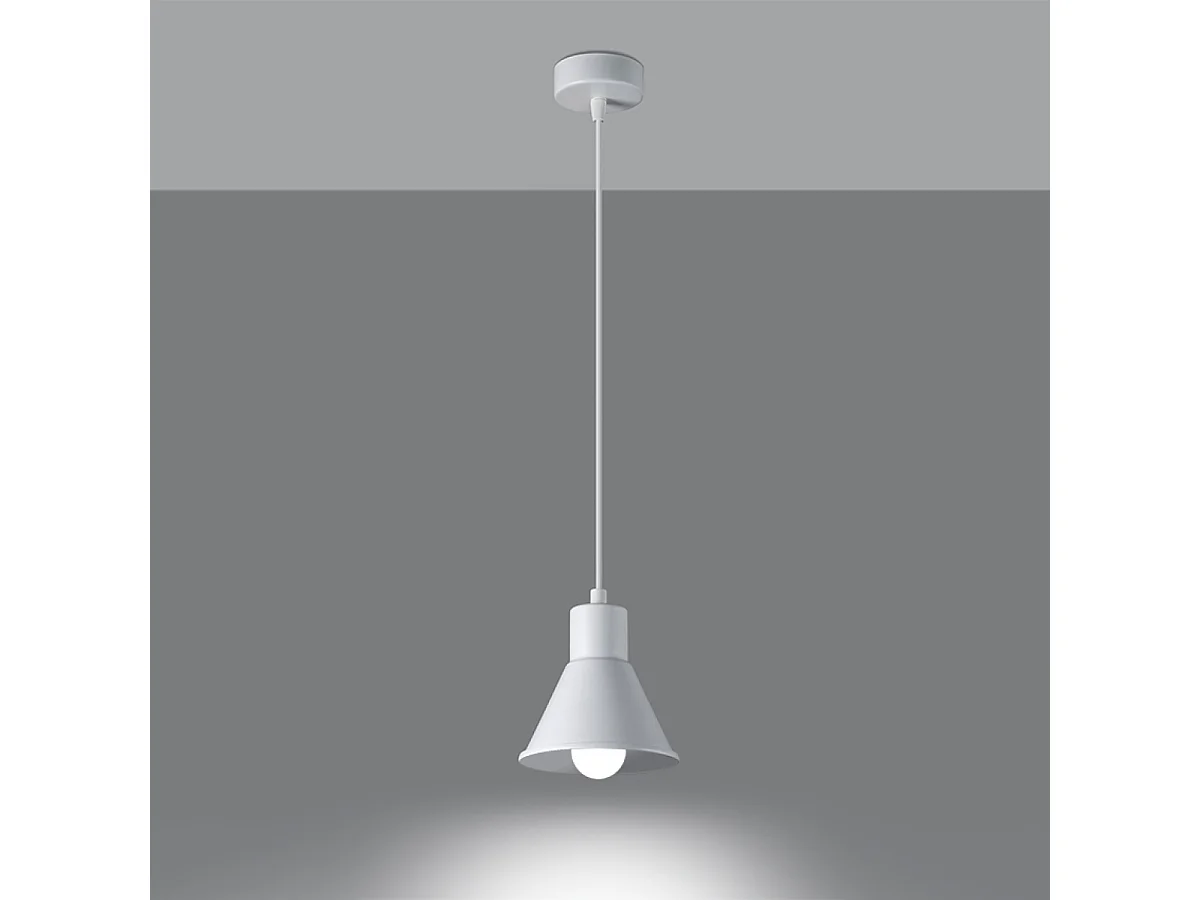 Lampy wiszące nowoczesny Faldura, stal - 1 źródło światła 3000K - L.14 x H.120 cm - biały 4752860 - obrazek 1