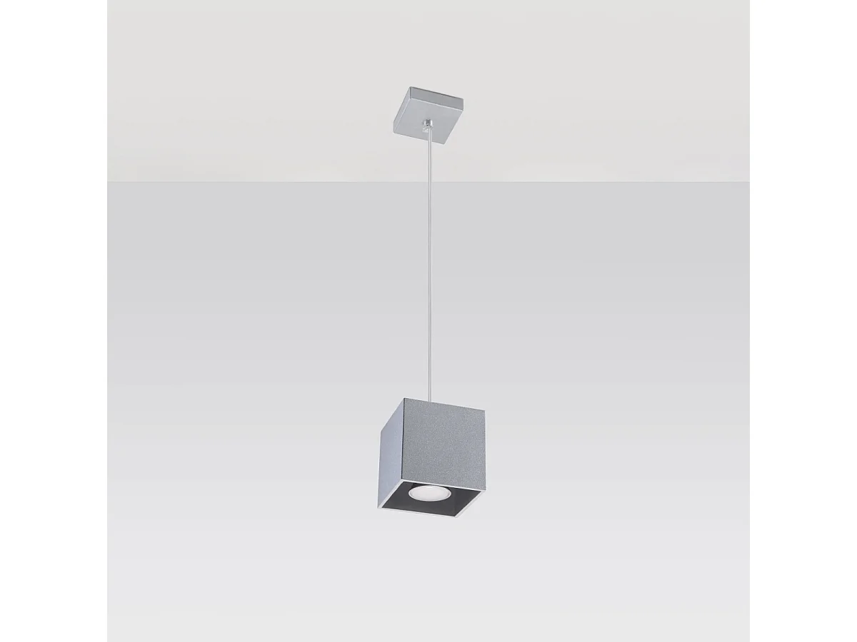 Lampy wiszące nowoczesny Quadx, aluminium - 1 źródło światła 4000K - L.10 x H.110 cm - szary 4752866 - obrazek 1