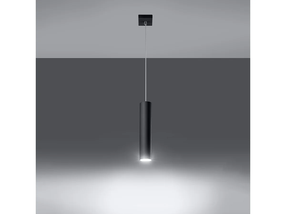 Lampy wiszące nowoczesny Toris, stal – 1 źródło światła 3000K – L.8 x H.100 cm – czarny 4752875