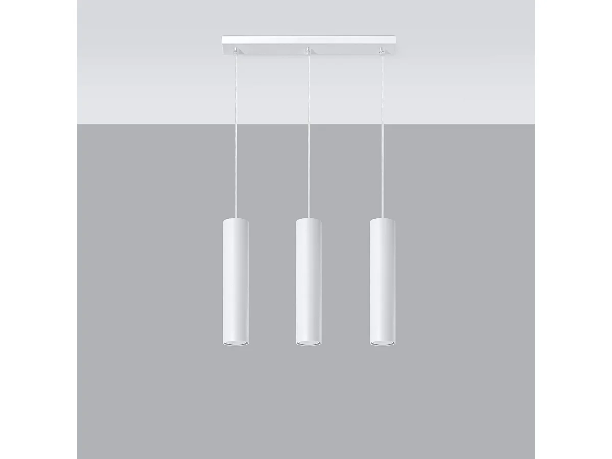 Lampy wiszące nowoczesny Toris, stal - 3 źródło światła 4000K - L.45 x H.90 cm - biały 4752876 - obrazek 1