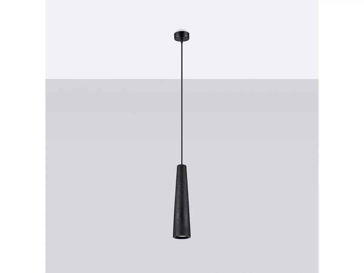 Lampy wiszące loft Zyntria, beton - 1 źródło światła 4000K - L.8 x H.125 cm - czarny 4752878 - obrazek 1