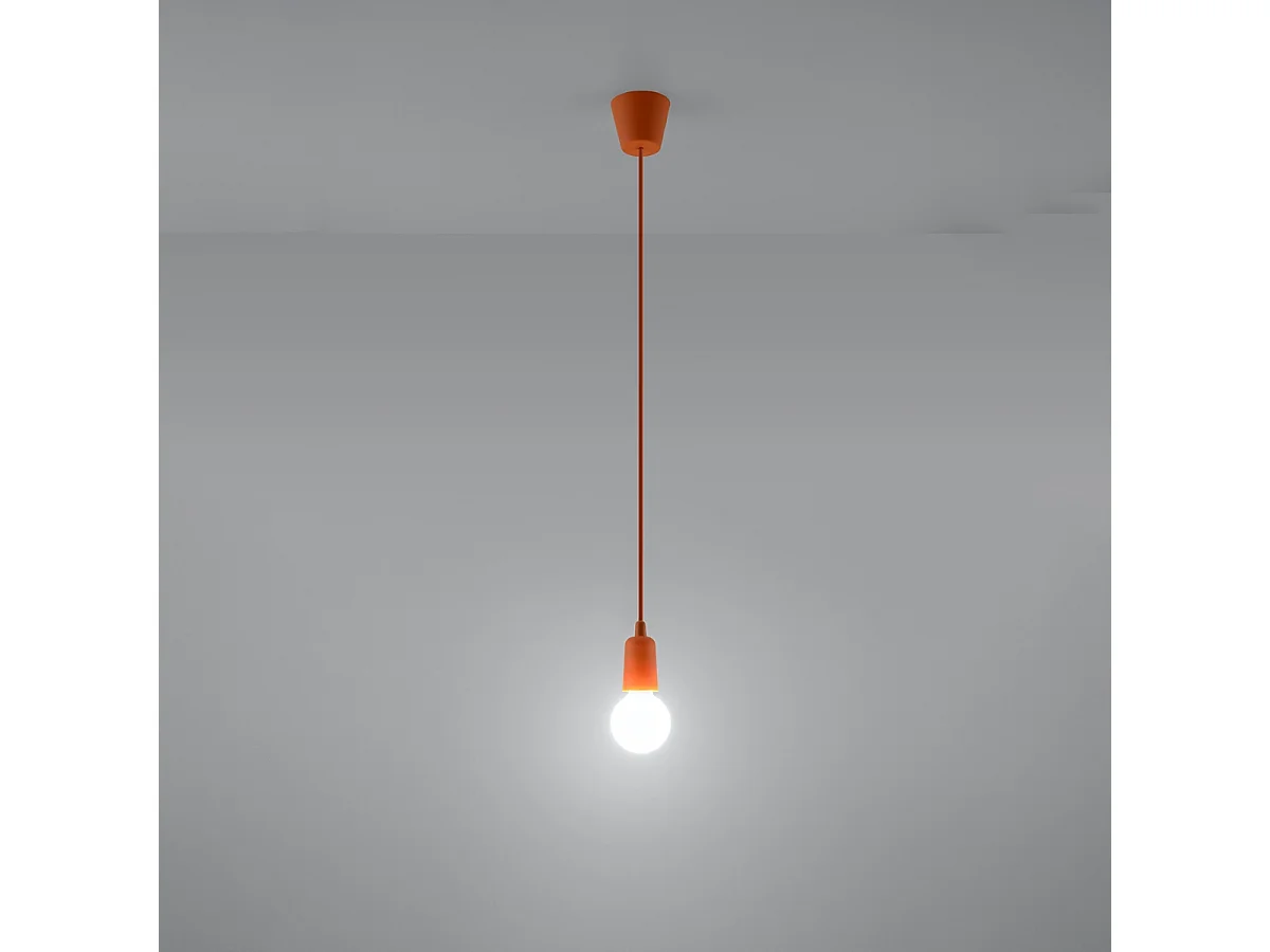 Lampy wiszące nowoczesny Astis, PVC - 1 źródło światła 3000K - L.9 x H.90 cm - pomarańczowy 4752877 - obrazek 1