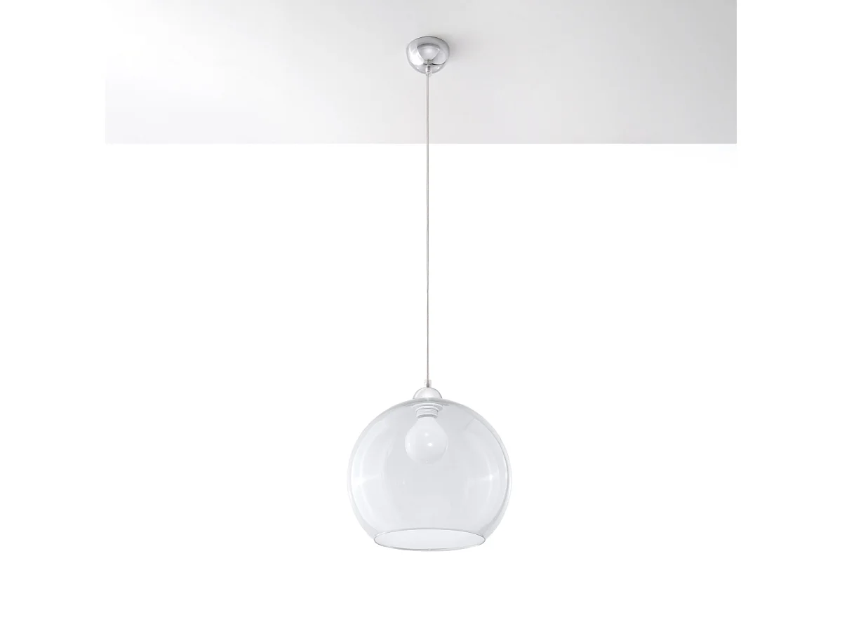 Lampy wiszące minimalistyczny Esfera, stal/szkło - 1 źródło światła 4000K - L.30 x H.120 cm - transparentny 4752890 - obrazek 1