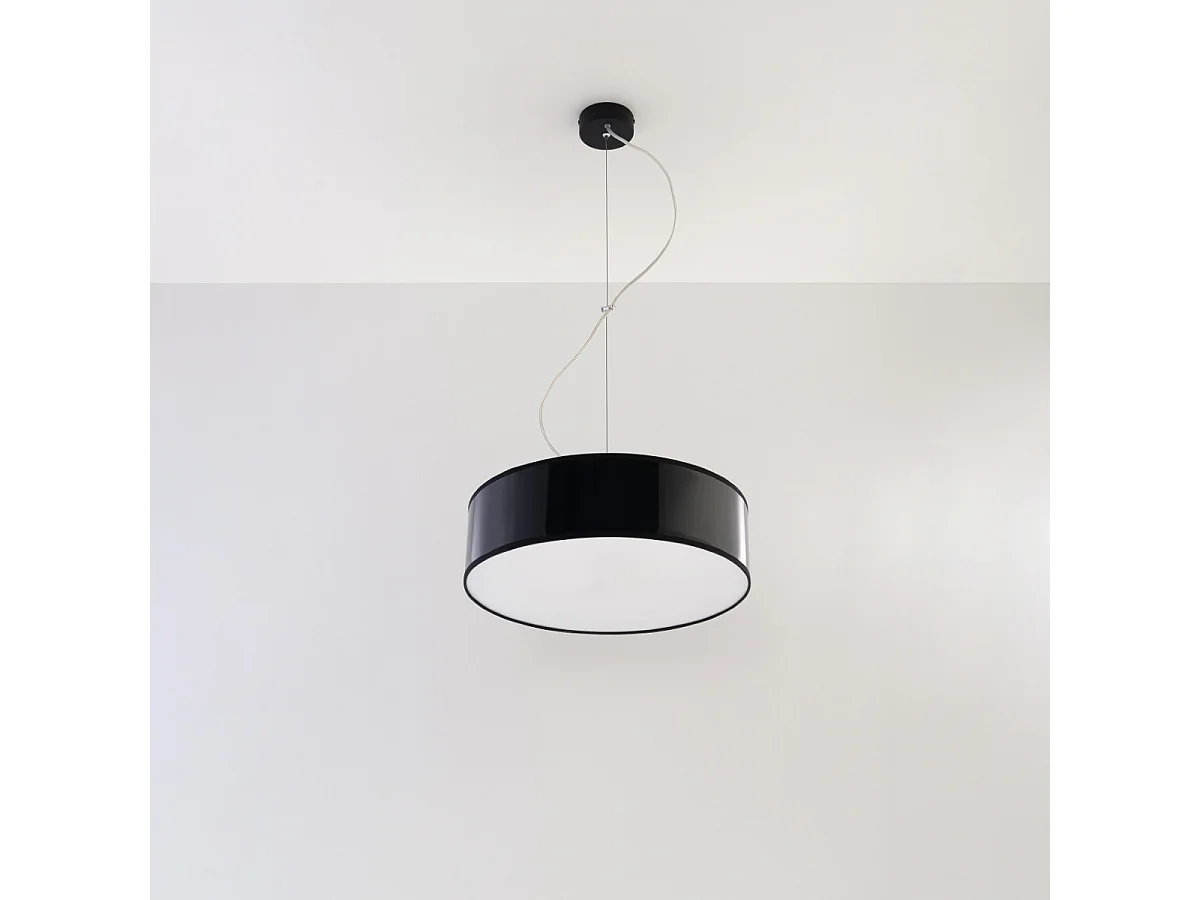 Lampy wiszące minimalistyczny Cercle, PVC - 2 źródło światła 4000K - L.35 x H.111 cm - czarny 4752894 - obrazek 1
