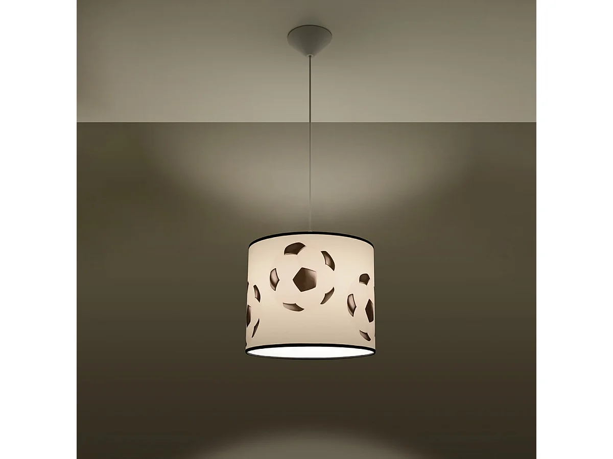 Lampy wiszące nowoczesny Calcio a, PVC - 1 źródło światła 3000K - L.30 x H.82 cm - biały/czarny 4752903 - obrazek 1