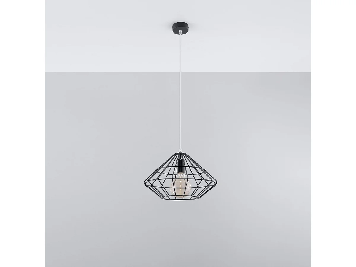 Lampy wiszące industrialny Neoteru, stal - 1 źródło światła 4000K - L.32 x H.120 cm - czarny 4752905 - obrazek 1