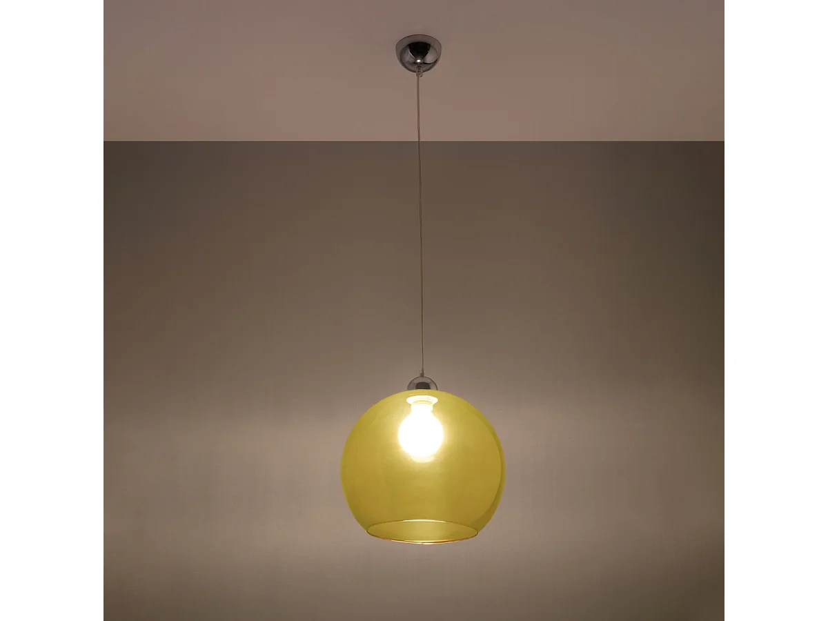 Lampy wiszące minimalistyczny Esfera, stal/szkło - 1 źródło światła 3000K - L.30 x H.120 cm - żółty 4752904 - obrazek 1