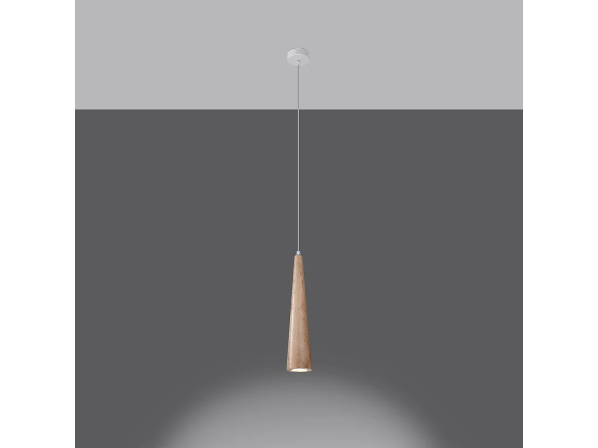 Lampy wiszące skandynawski Ravo, drewno - 1 źródło światła 3000K - L.8 x H.120 cm - naturalne drewno 4752911 - obrazek 1