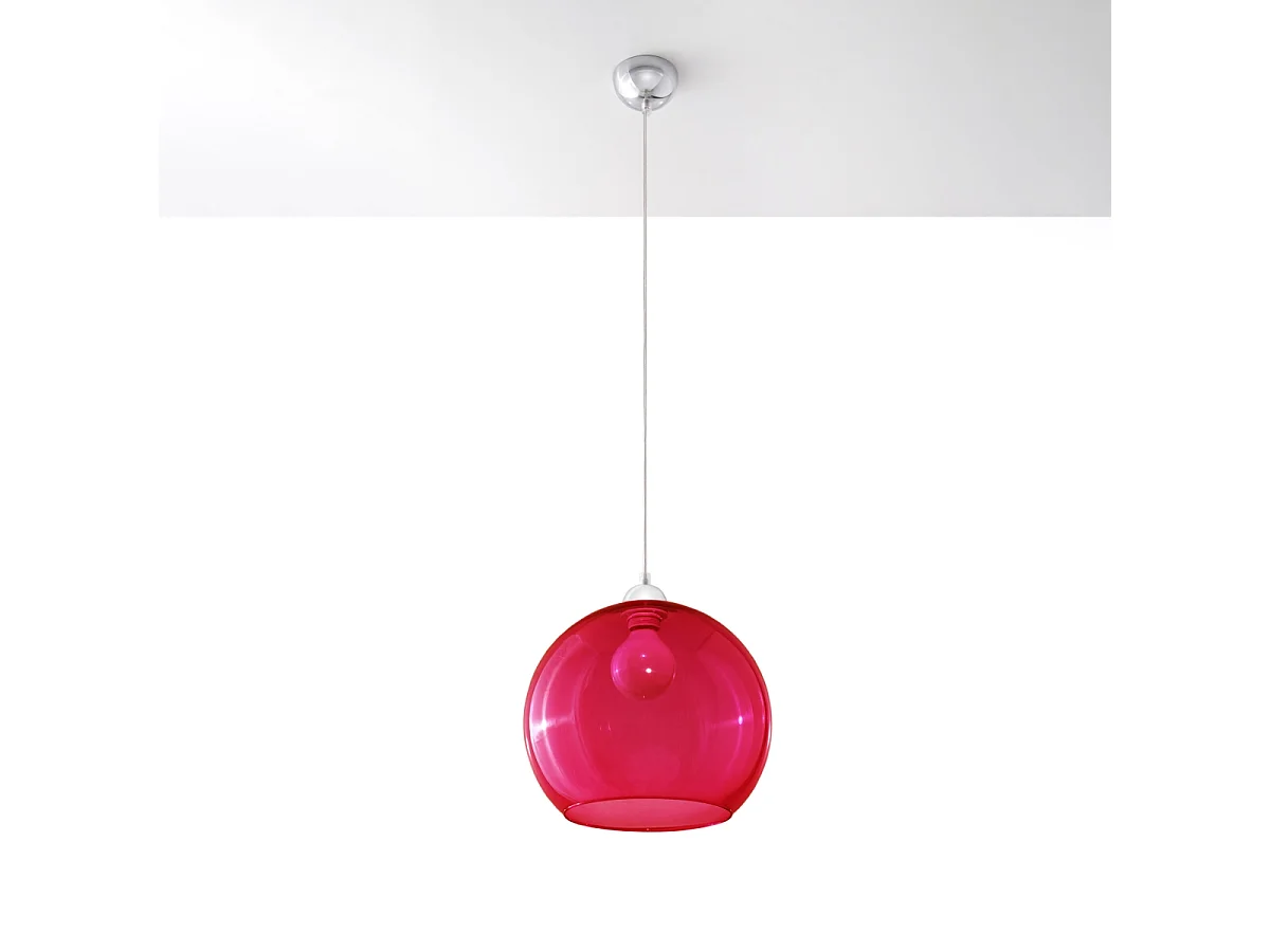 Lampy wiszące minimalistyczny Esfera, stal/szkło - 1 źródło światła 4000K - L.30 x H.120 cm - czerwony 4752910 - obrazek 1