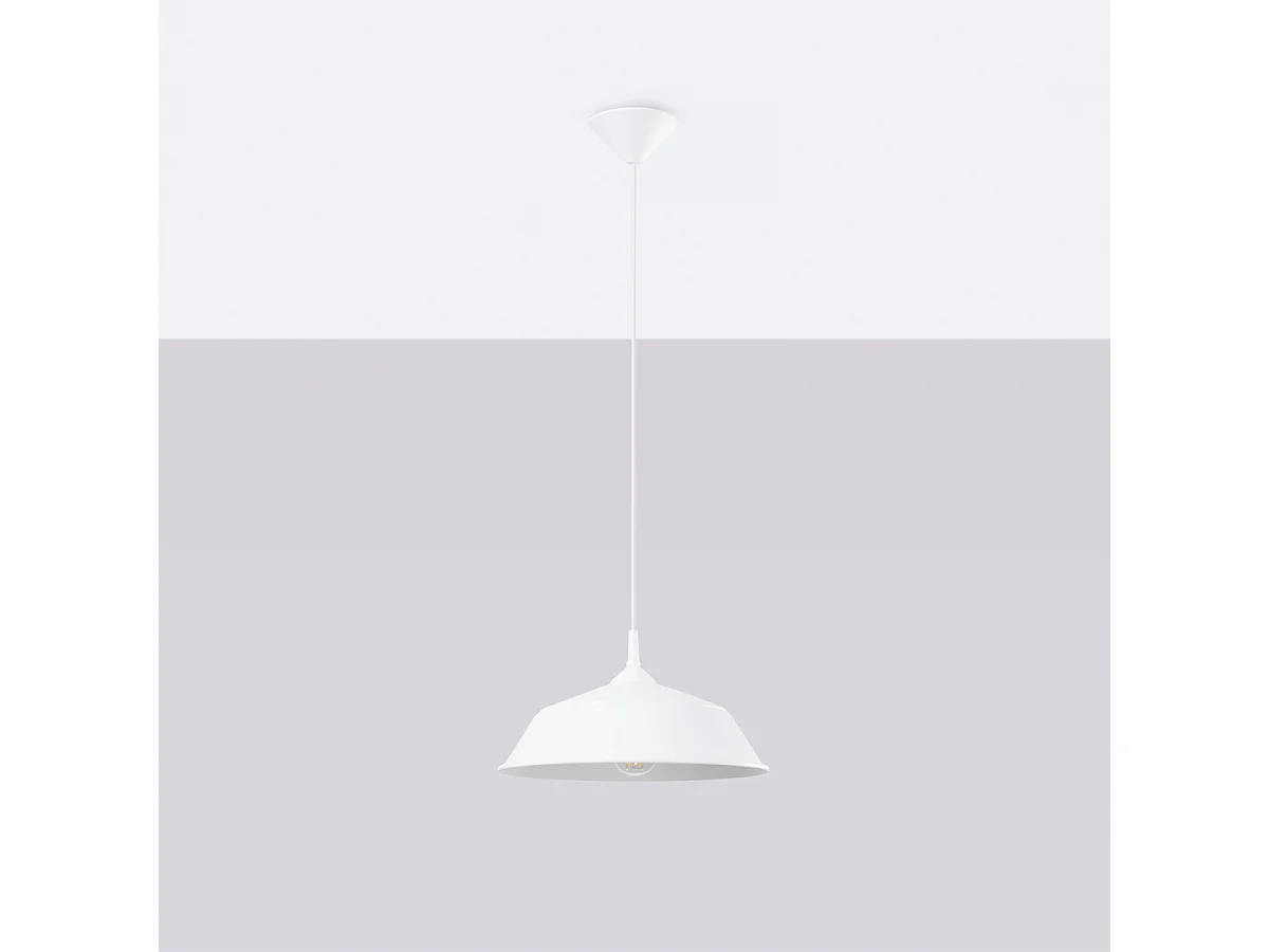 Lampy wiszące skandynawski Quarix, stal - 1 źródło światła 4000K - L.34 x H.74 cm - biały 4752908 - obrazek 1
