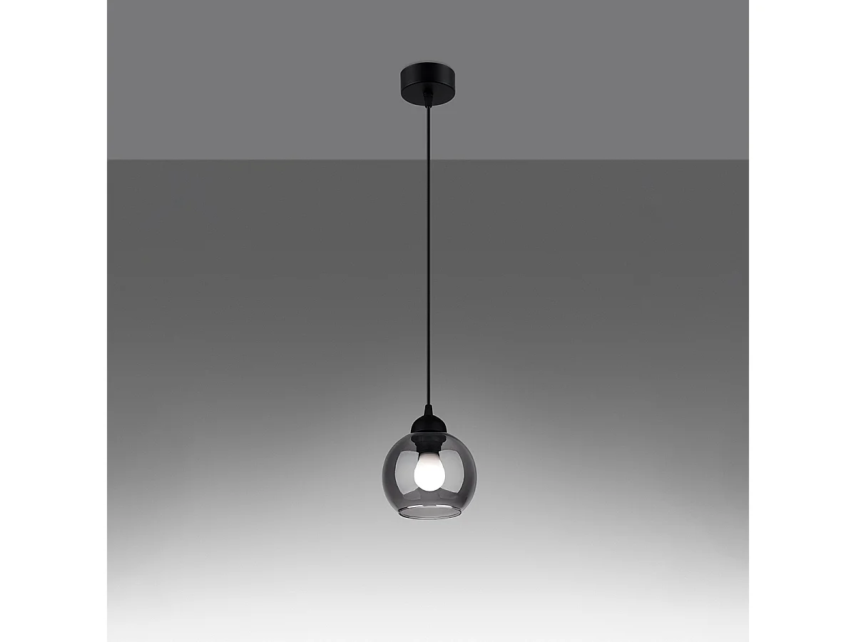 Lampy wiszące nowoczesny Zelaro, stal - 1 źródło światła 3000K - L.15 x H.130 cm - czarny 4752913 - obrazek 1