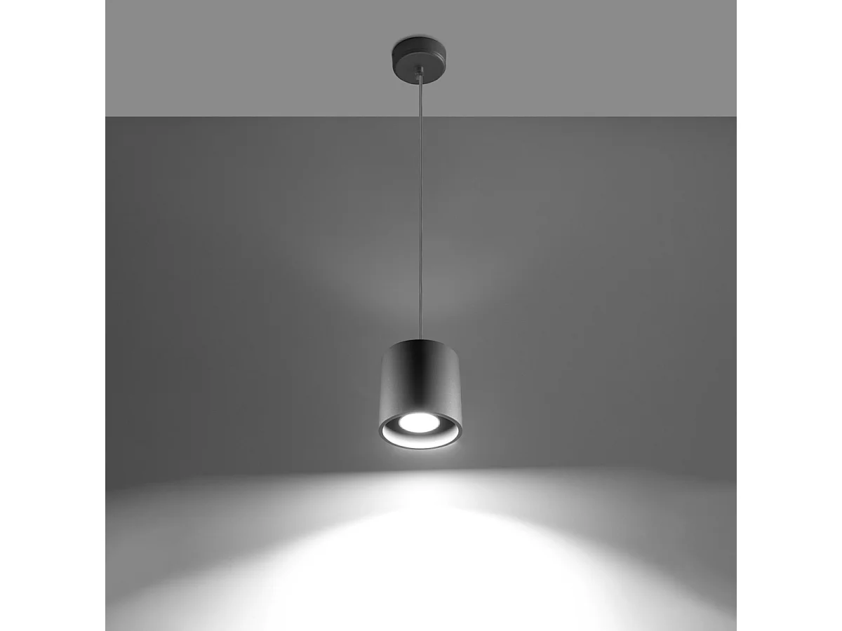 Lampy wiszące nowoczesny Celeris, aluminium – 1 źródło światła 3000K – L.10 x H.110 cm – szary 4752906