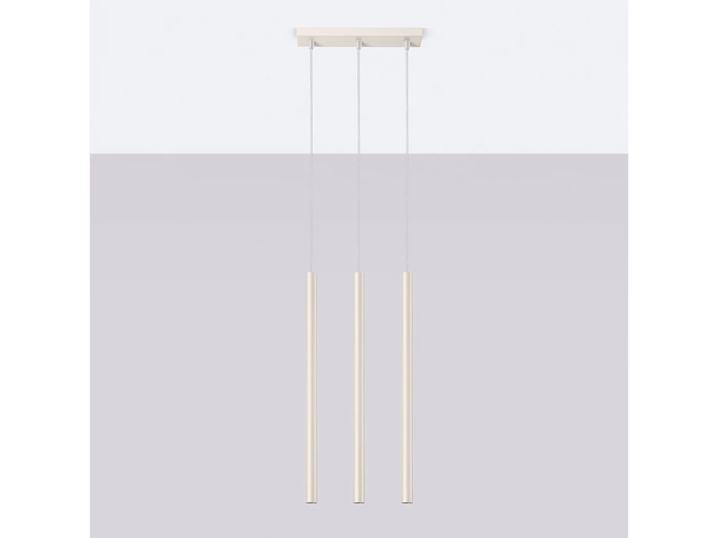 Lampa wisząca nowoczesny Brill, stal - 3 źródło światła 4000K - L.30 x H.94 cm - beżowy 4752925 - obrazek 1