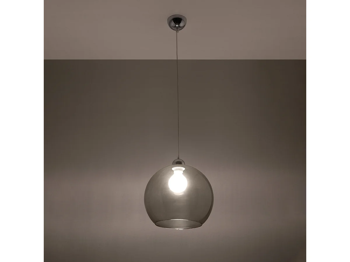 Lampy wiszące minimalistyczny Esfera, stal/szkło - 1 źródło światła 3000K - L.30 x H.120 cm - grafitowy 4752926 - obrazek 1