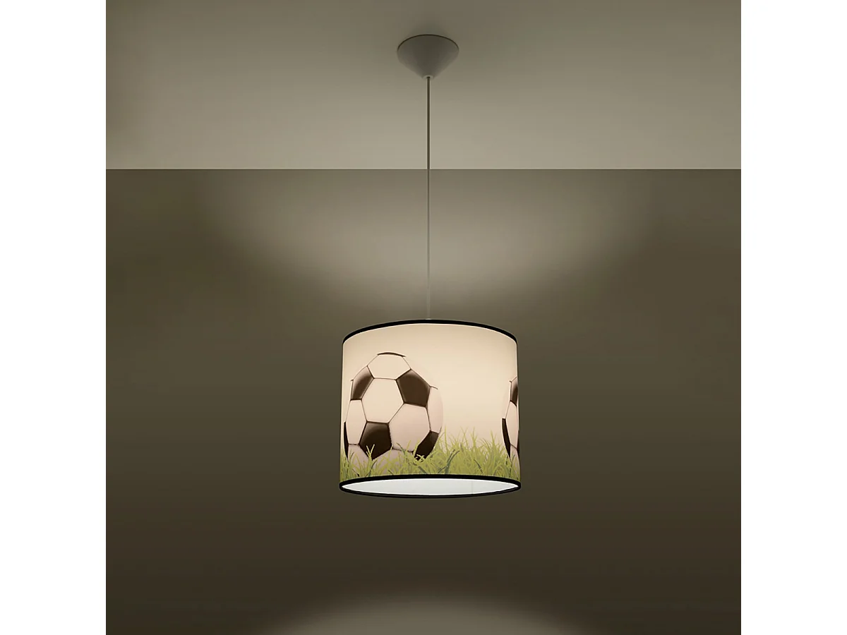 Lampy wiszące nowoczesny Calcio c, PVC - 1 źródło światła 3000K - L.30 x H.82 cm - biały/czarny/zielony 4752934 - obrazek 1