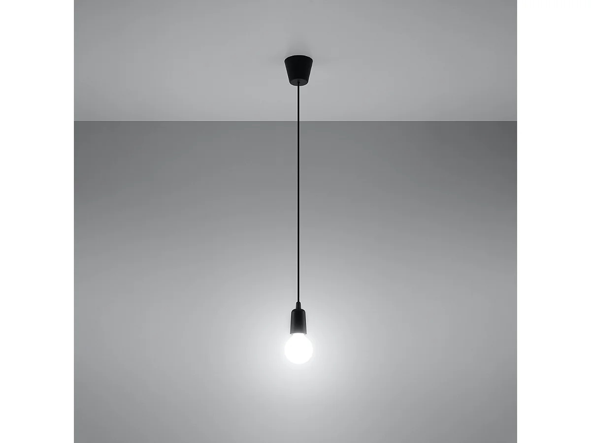 Lampy wiszące nowoczesny Astis, PVC - 1 źródło światła 3000K - L.9 x H.90 cm - czarny 4752928 - obrazek 1