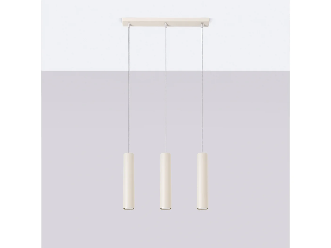 Lampa wisząca loft Toris, stal - 3 źródło światła 4000K - L.45 x H.98 cm - beżowy 4752932 - obrazek 1