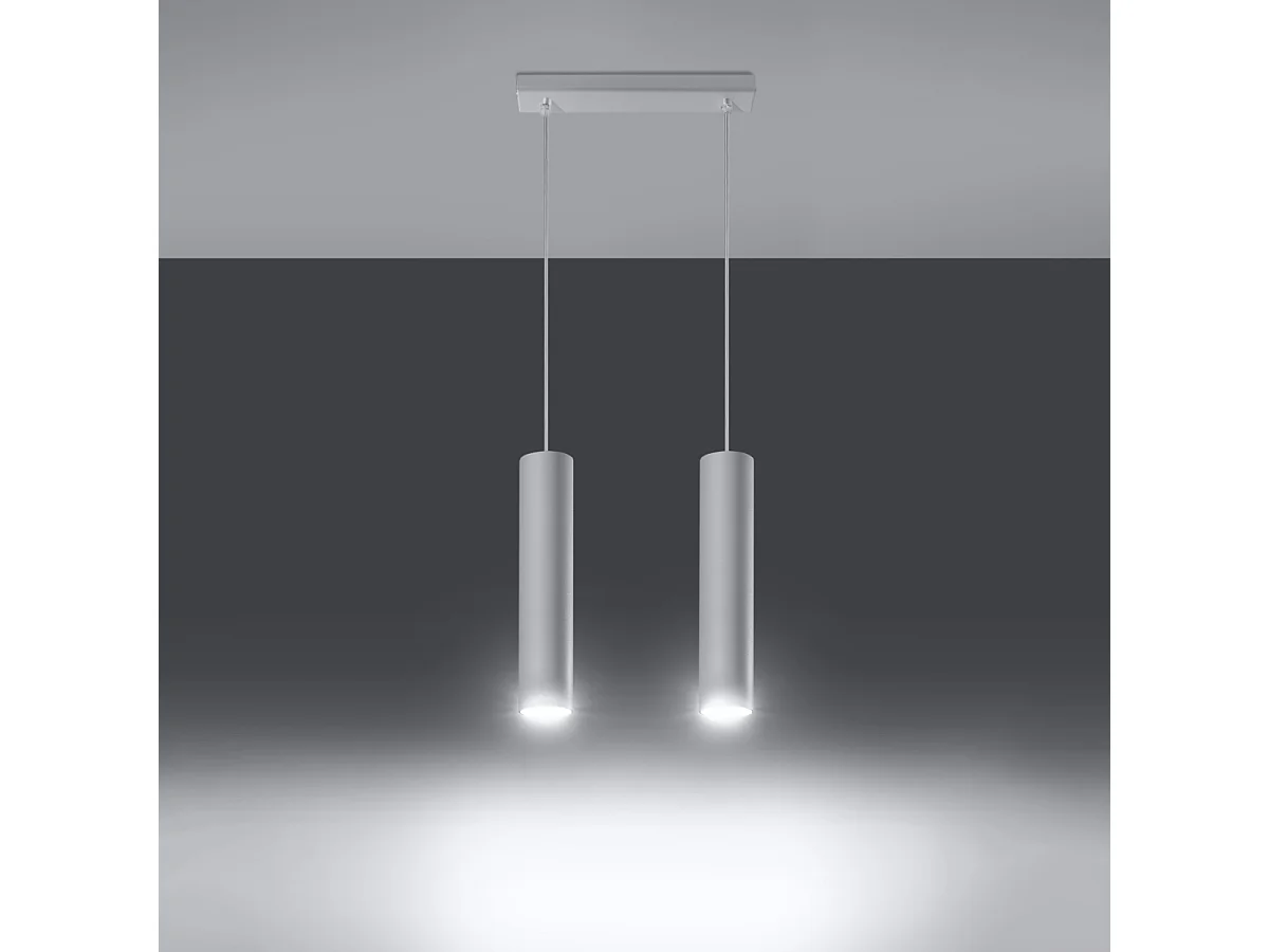 Lampy wiszące nowoczesny Toris, stal - 2 źródło światła 3000K - L.30 x H.90 cm - biały 4752978 - obrazek 1