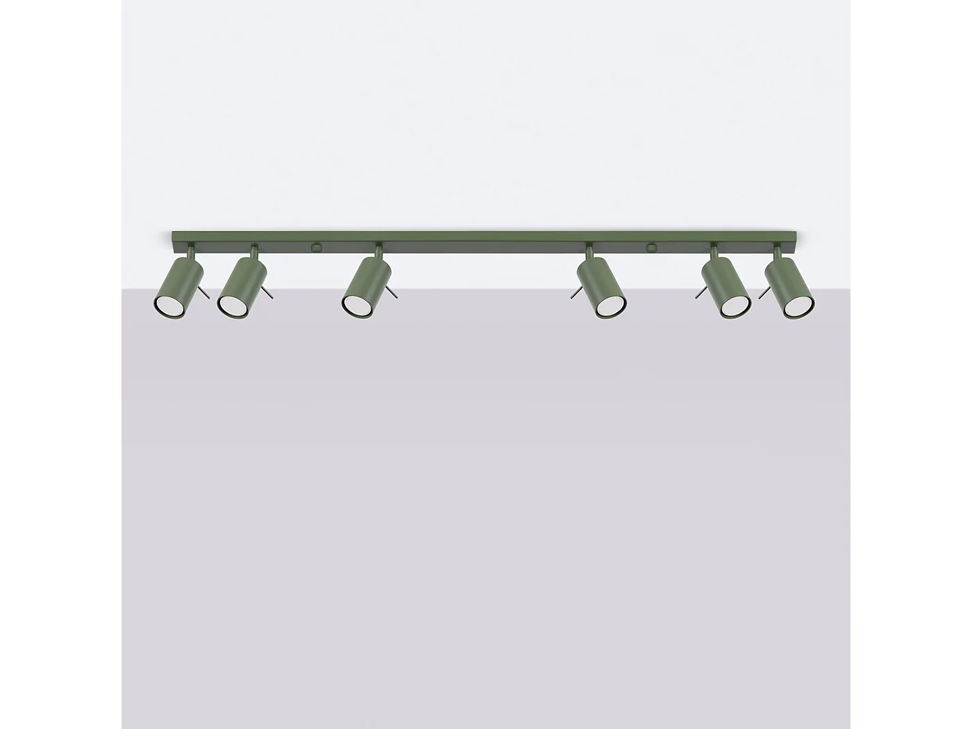 Lampa sufitowa nowoczesny Briix, stal - 6 źródło światła 4000K - L.117 x H.17 cm - zielony oliwkowy 4752974 - obrazek 1