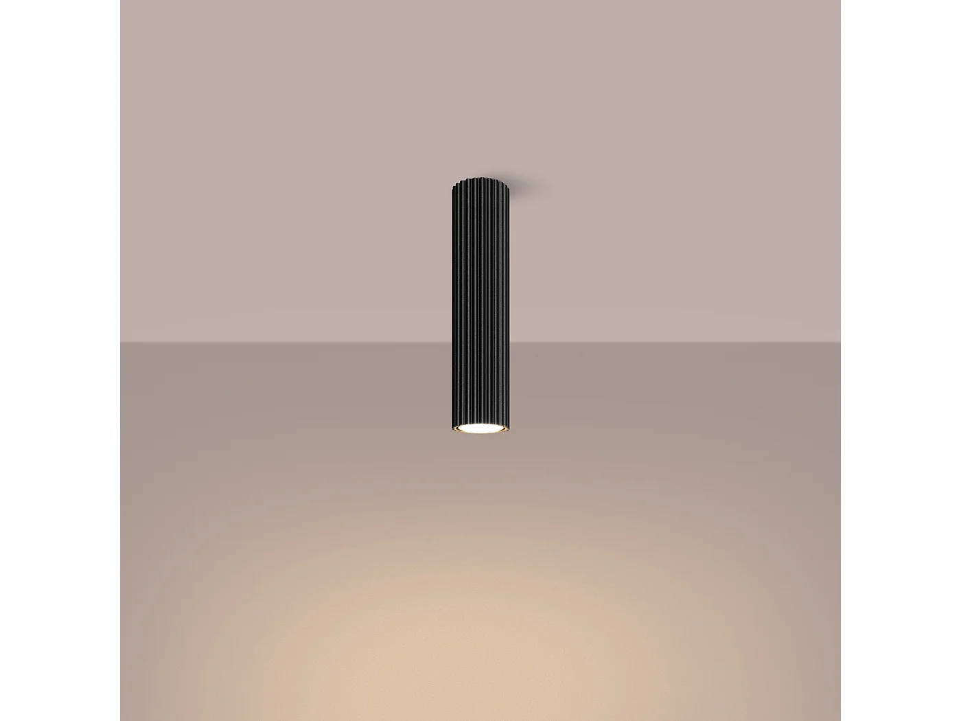 Lampa sufitowa minimalistyczny Gloow, aluminium - 1 źródło światła 3000K - L.6.5 x H.30 cm - czarny 4753005 - obrazek 1