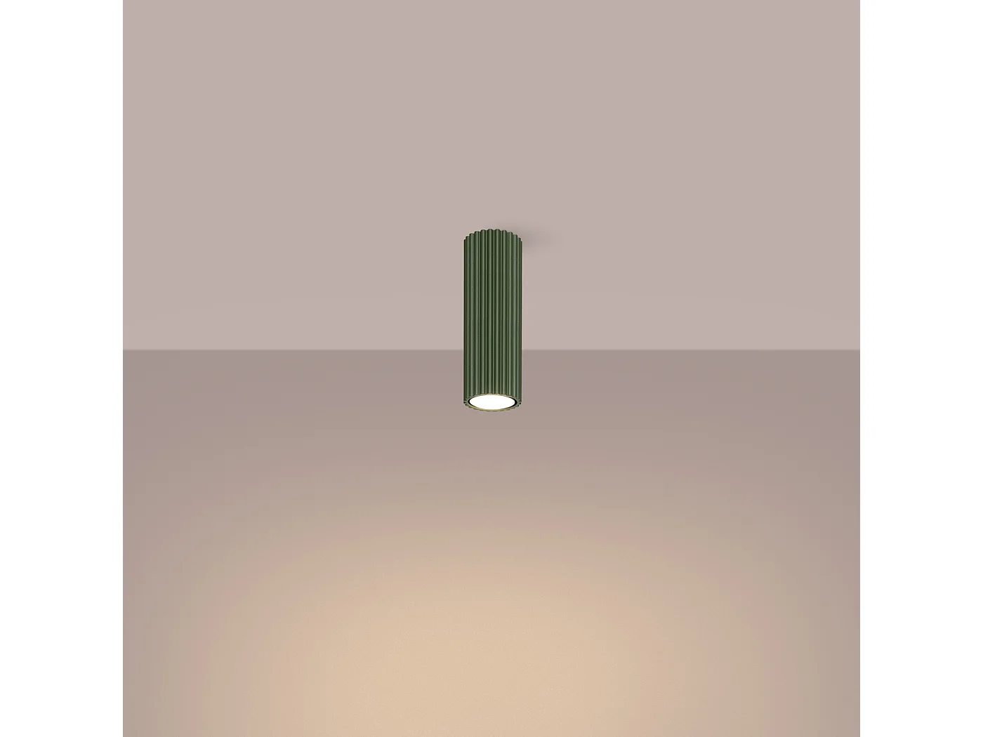 Lampa sufitowa minimalistyczny Gloow, aluminium - 1 źródło światła 3000K - L.6.5 x H.20 cm - zielony oliwkowy 4753021 - obrazek 1