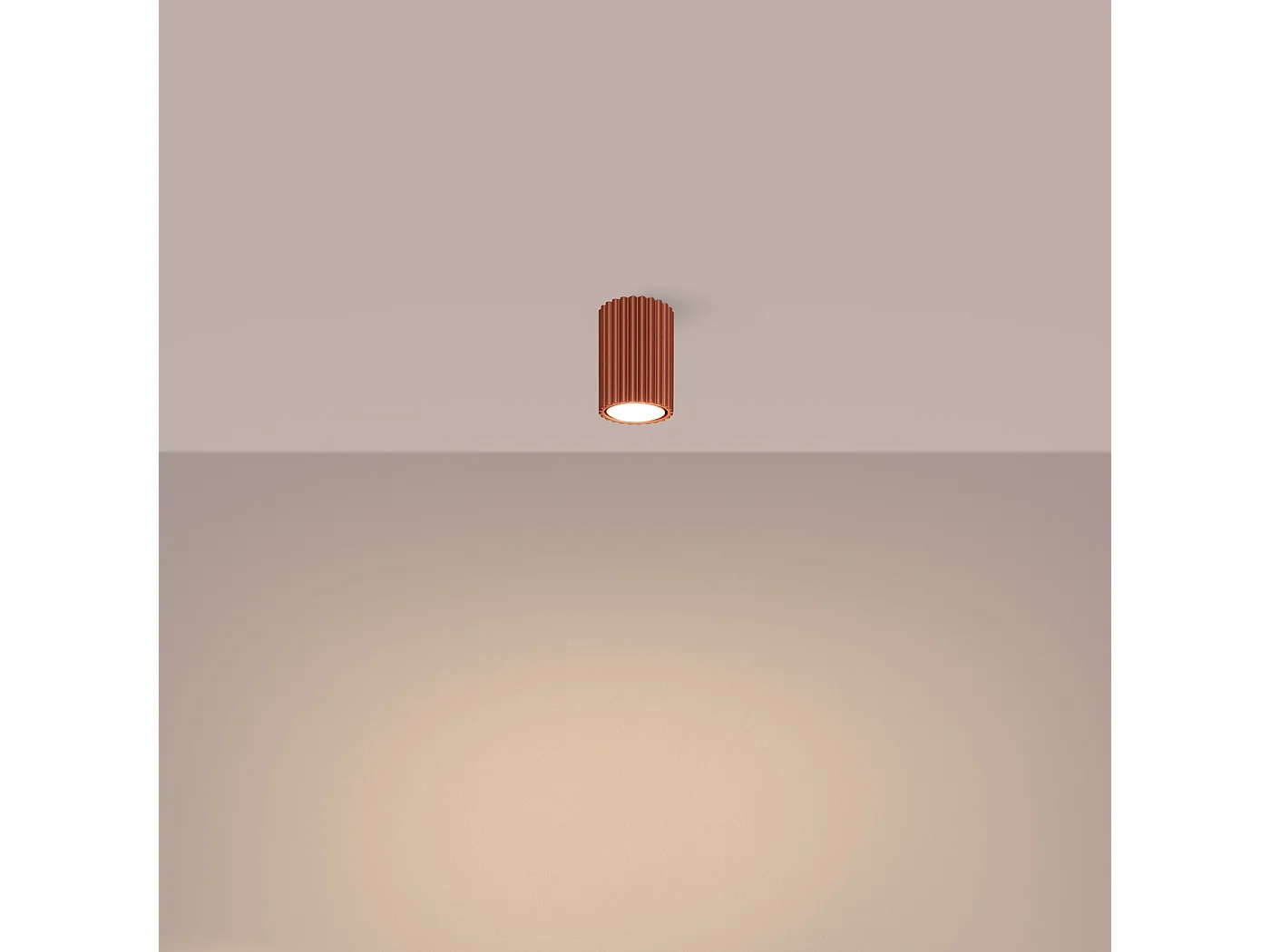 Lampa sufitowa minimalistyczny Gloow, aluminium - 1 źródło światła 3000K - L.6.5 x H.10 cm - ochra czerwona 4753066 - obrazek 1