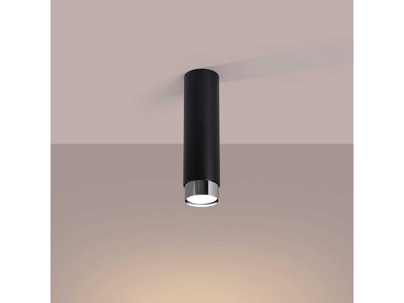 Lampa sufitowa nowoczesny Alvor, stal - 1 źródło światła 3000K - L.6 x H.22.5 cm - czarny/chrom 4753075 - obrazek 1