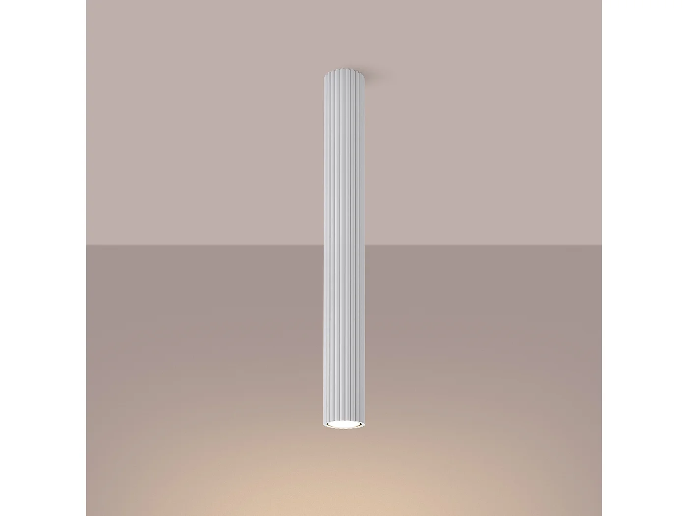 Lampa sufitowa minimalistyczny Gloow, aluminium - 1 źródło światła 3000K - L.6.5 x H.60 cm - biały 4753091 - obrazek 1