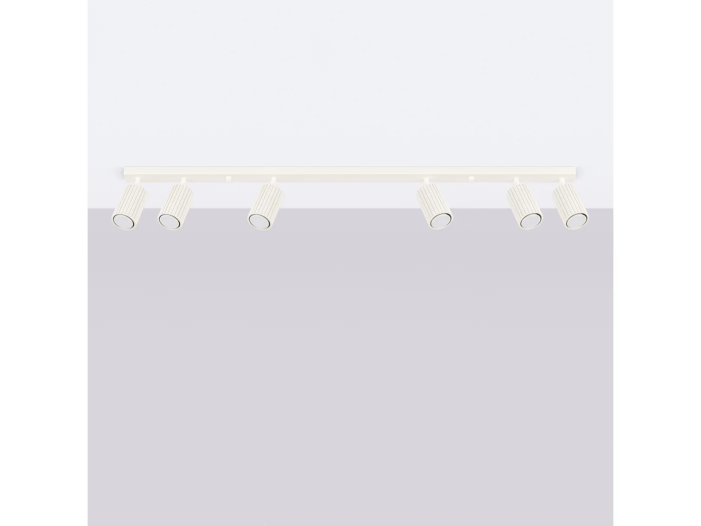 Lampa sufitowa minimalistyczny Gloow, aluminium - 6 źródło światła 4000K - L.117 x H.16.5 cm - beżowy 4753094 - obrazek 1