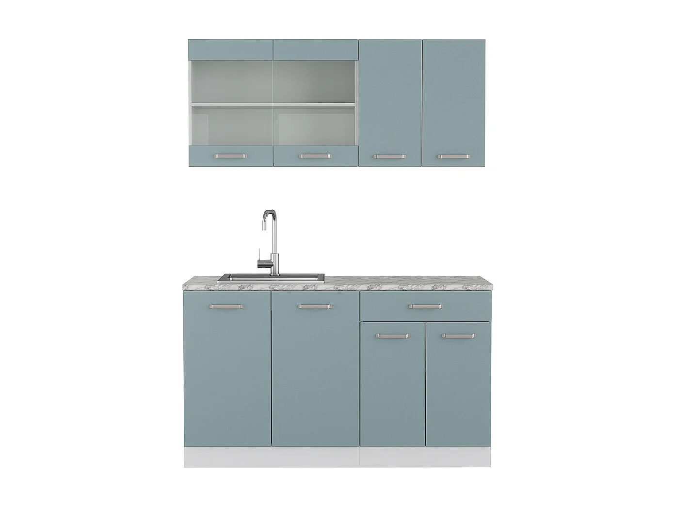 Kuchnia pojedyncza niebiesko-szary 140x60x81.6 r-line 4780532